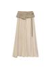 Meuameu Origami Crop Layered Chiffon Long Skirt