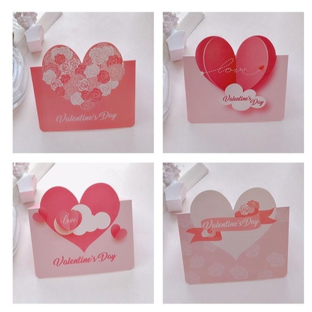 10Pcs High Quality Heart-shaped Greeting Cards Handwritten Blank Gift Card Foldable Message Cards Wedding Couples