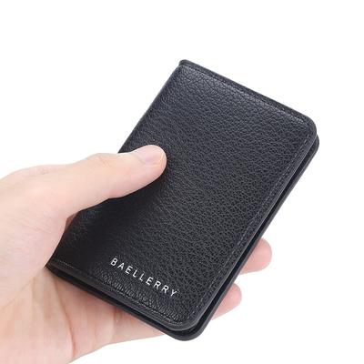 Pánské pouzdro na vizitky Bifold Lichee Pattern Tenké pouzdro na vizitky Minimalistická peněženka na více karet
