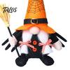 Binnen vensterbank decoraties Halloween Kabouter Decoratie, Spookachtige Oranje Zwart Spinnenweb Boo Zweedse Tomte Heks Bezem Accentjes Elf Beeldje,