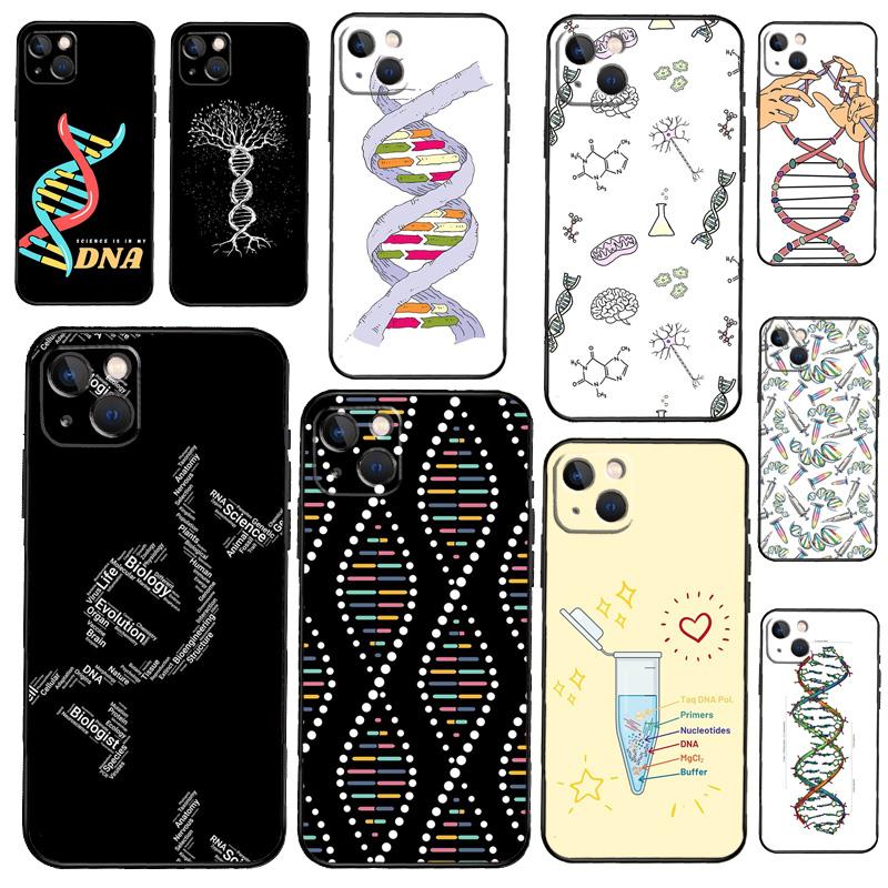 Retro DNA Wissenschaft Illustration Handyhülle Für iPhone 13 12 Mini 11 14 15 16 Pro Max Plus X XS Max XR Hülle Schale
