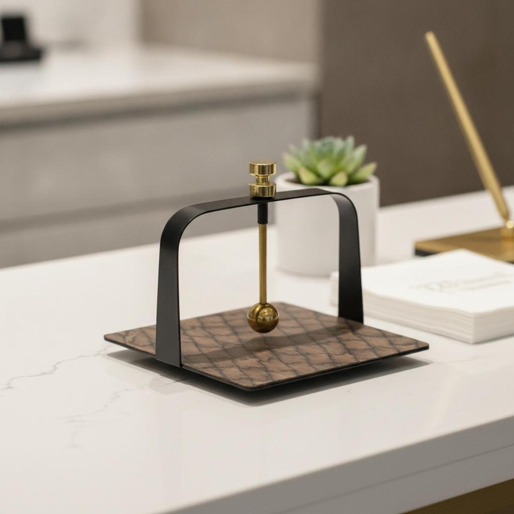 Tabletop Tissue Holder Compact with Wood Base Decorative for Dining Table, Vanity,