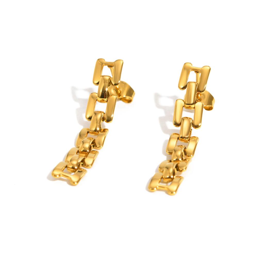 Luxe Oorbellen met Ketting voor Vrouwen, Roestvrij Staal met Gouden Plating, Unieke Sieraden Moederdag Cadeau