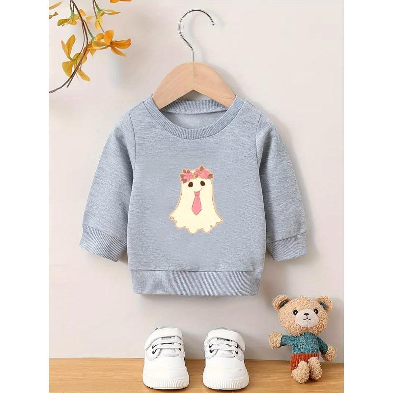 European Sizes Halloween Soft and Cute Simple Print Pattern, 0-3 Year Old  Kid Durable Wrinkle Resistant Thin Round Neck Hoodie, Simple Pattern Design