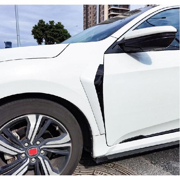 For Honda Civic 2016-21 Black+White Front Side Vent Fender Cover Panel Trim 2pcs