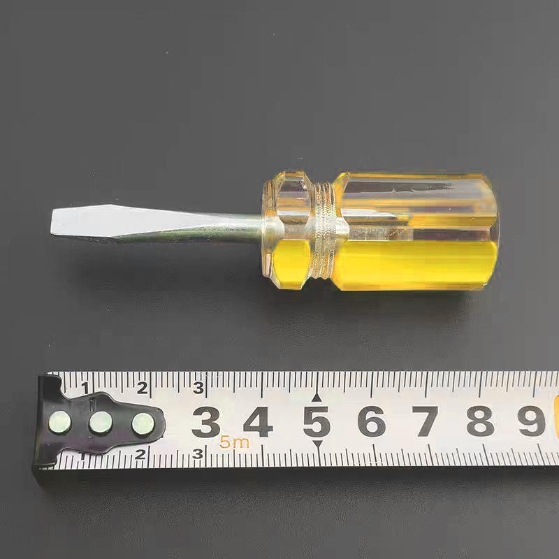 Mini Dual-purpose Small Screwdriver Dual-purpose Matching Cross Shaped Radish Head Short Fat Single Use Transparent Screwdriver