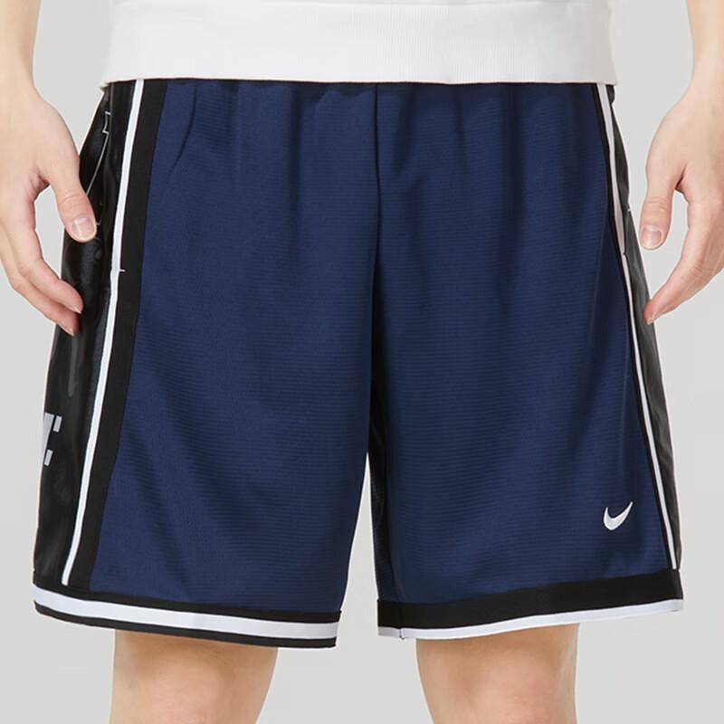 Nike Color-Block Logo Print Drawstring Breathable Casual Knit Shorts Men Bottoms Blue DX0256-410