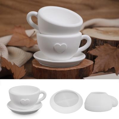Silikon-Kaffeetassen-Formen, Kerzenhalter, DIY-Gussform für Beton, Teetassen-Form, Geschenk für Kunst und Handwerk