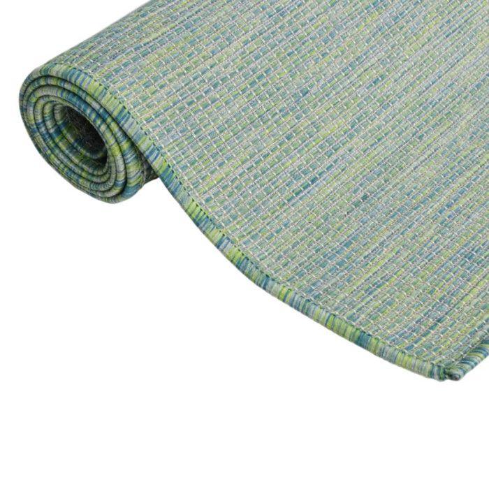 VidaXL Tapis à tissage plat d'extérieur 120x170 cm Turquoise