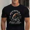 Fisherman Graphic Print Motorcycle T-shirt
