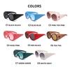 Two Circles Oversized Round Frame Trendy Punk Sunglasses - T1021