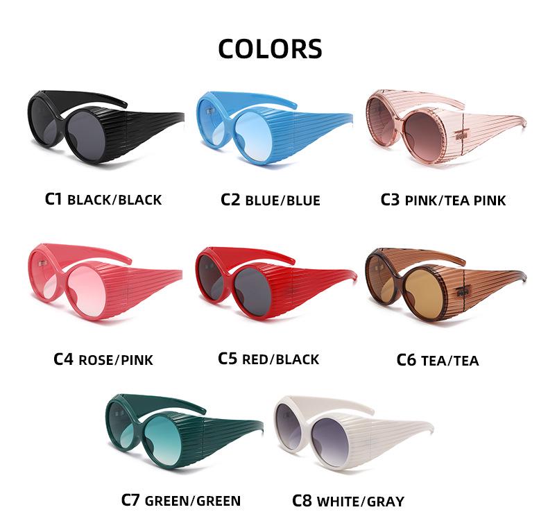 Two Circles Oversized Round Frame Trendy Punk Sunglasses - T1021