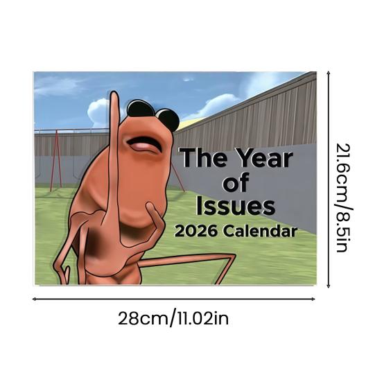 The Worm 2026 Wall Calendar 12 Month Wall Hanging Planner Hilarious Worm Meme Gift for Friends Coworkers Family