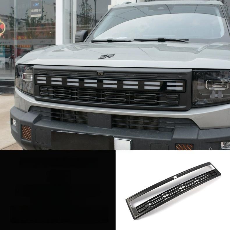 

For Jetour Shanhai T1 (2024), blackened grille front bumper decorative strip smoked face accessories матовый черный