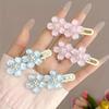2 little girls transparent cherry blossom hairpin lace clip girl cute flower duck bill clip bangs clip headdress