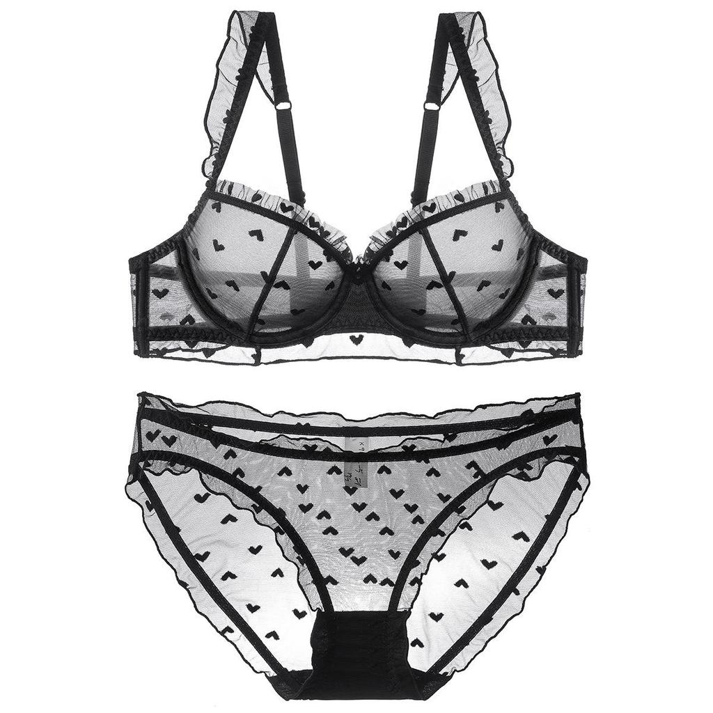 Sommer Französische Spitze Dessous Set für Damen: Ultradünne, Anti-Hänge-, BHs für große und kleine Brust