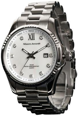 Artículos varios solar zirconia 10 ATM resistente al agua calendario Plata [Mauro Geraldi] MJ037-3