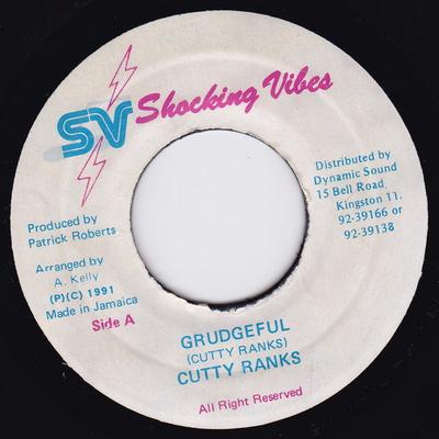 7inch Record CUTTY RANKS Grudgeful NONE Shocking Vibes 1991 Jamaica Reggae Ska Dub Used
