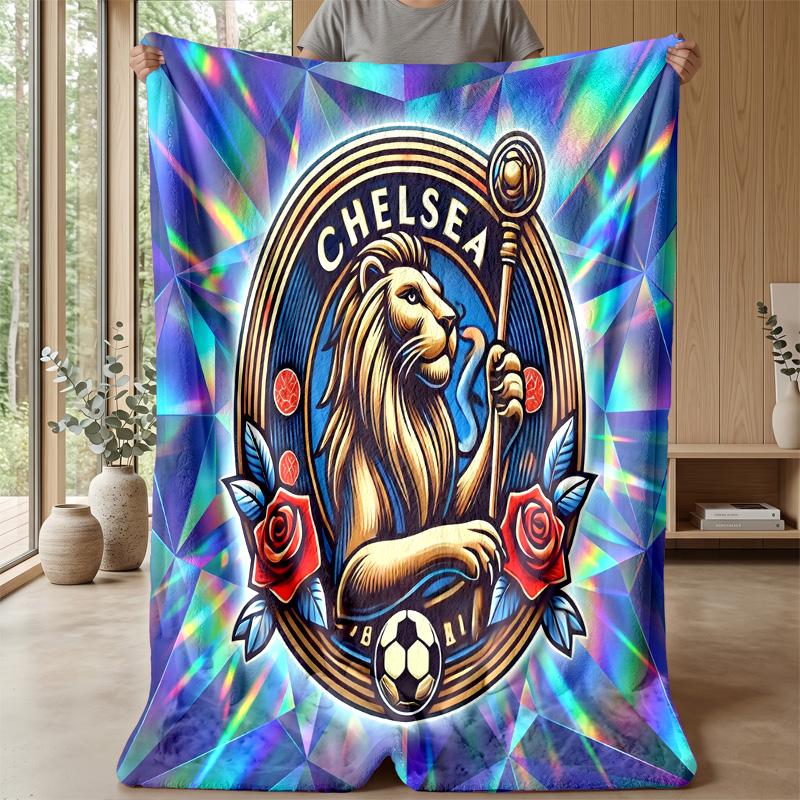Chelsea FC Theme blanket Soft Flannel Blanket Plush Throw Blanket Cozy Sofa Bed Blanket for Home Decor
