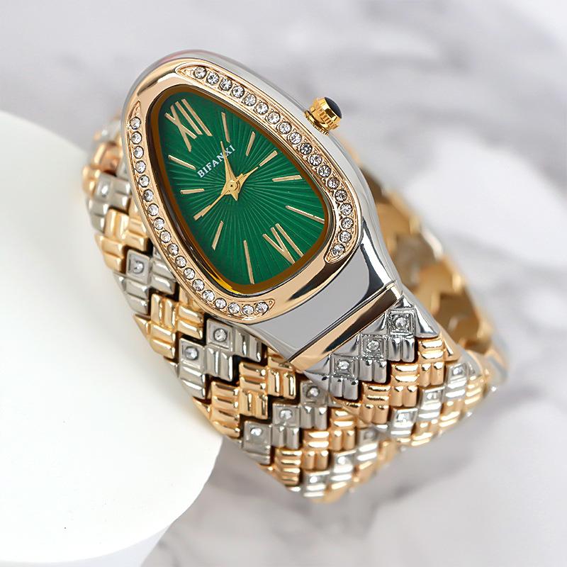 Serpentine with Grain Bracelet Watch Wound Three-pin Quartz Watch Small Dial with Diamonds Light Luxury Niche Temperament Women's Watch