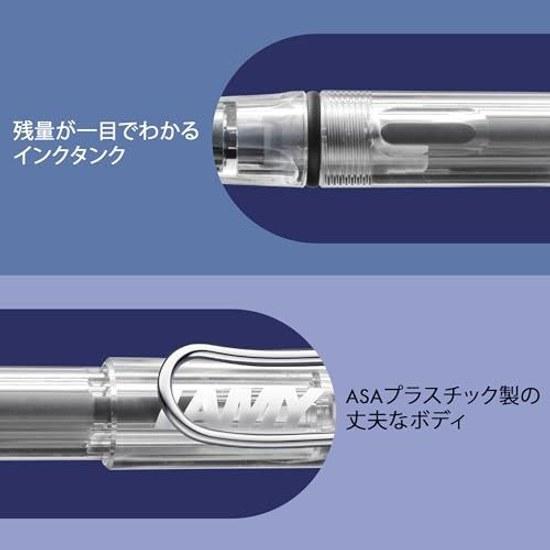 LAMY Safari Vista fountain pen - Ergonomically designed grip polished steel nib size F Ideal writing calligraphy Comes T 10 blue ink cartridge users
