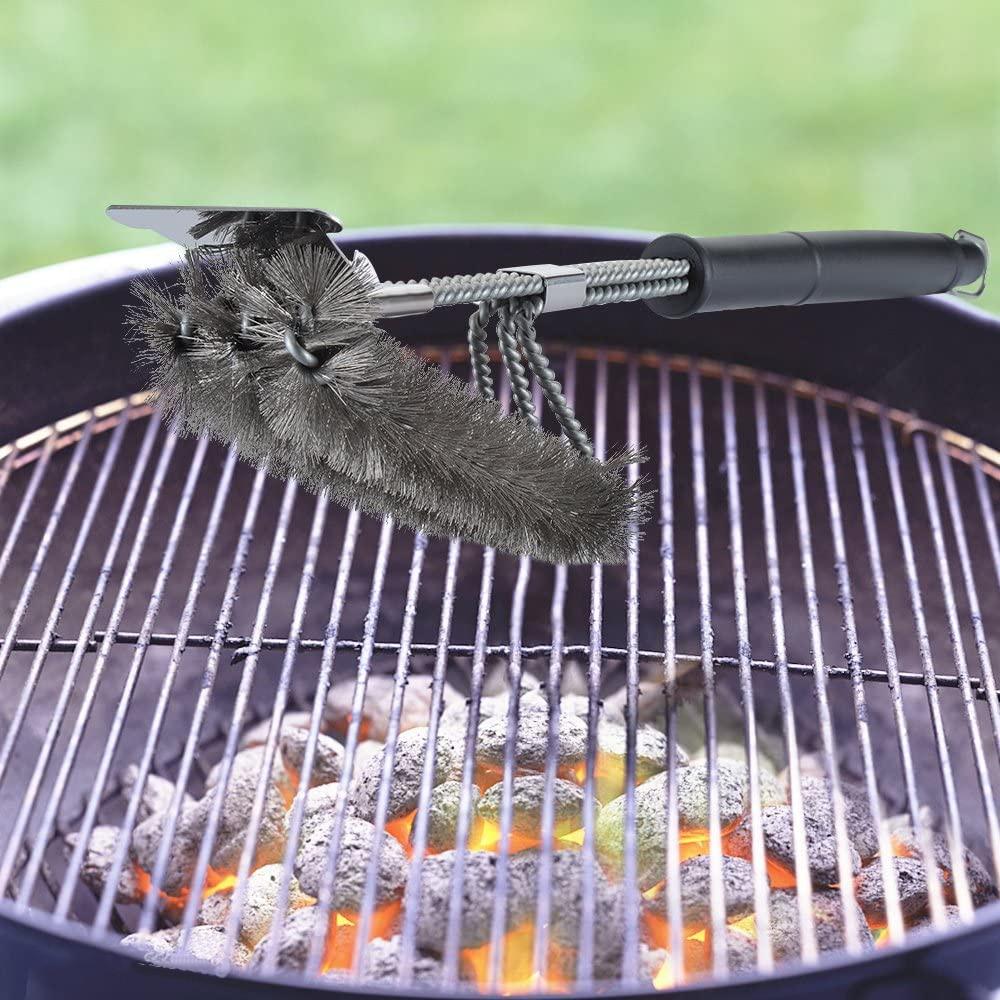 Kartáč a škrabka na čištění grilu Nerezové drátěné štětiny Kartáče Skvrny Tuk Čištění Gadgets Příslušenství ke grilování