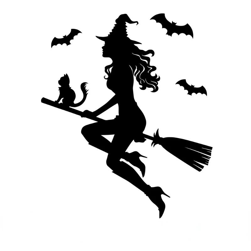 15CM Creative Stickers Witch Exterior Parts Sticker for Car Products Stylish, Personality, PVC Sunscreen and Waterproof Decals