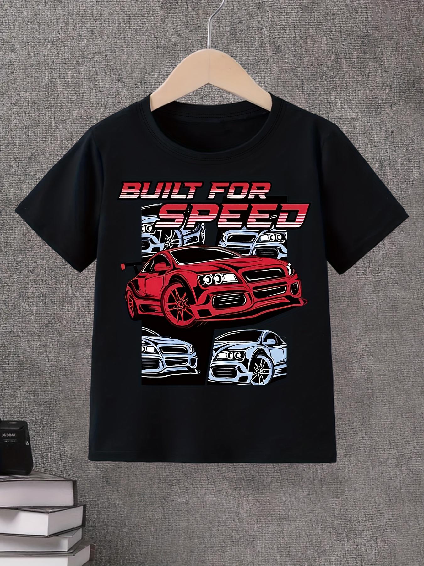 Racing GraphicBuilt for Speedwith Red Sports Cars design100 cotton summer Oneck short sleeve casual printed Unisexs Tshirt S