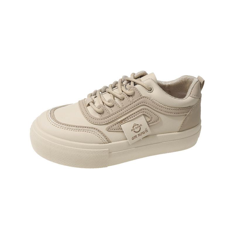 

2025 spring and autumn little white shoes new Korean version ins female students platform heightening sports board shoes casual dad shoes 35 бежевый