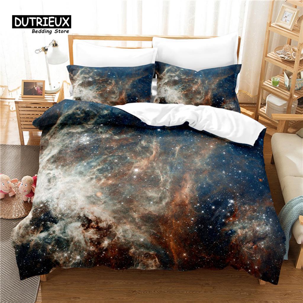 Starry Sky Bedding Set, 3Pcs Duvet Cover Set, Soft Comfortable Breathable Duvet Cover, For Bedroom Guest Room Decor