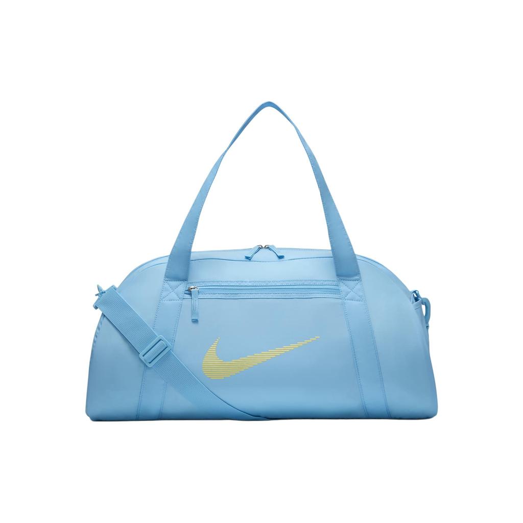 Nike Logo Print Zipper Closure Polyester Tote Shoulder Crossbody Gym Bag Large Unisex bags Aquarius-Blue Light-Laser-Orange DR6974-407