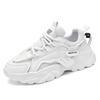 Men'S Chunky Sneakers Thick Bottom Lace Up Breathable Vulcanize Shoes Man Autumn Running Sports Shoes Men Casual Non-Slip Shoes