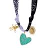 Personality Flower Scarf Chain Necklace Ethnic Style Ocean Series Necklace Nylon Rope Choker  Women