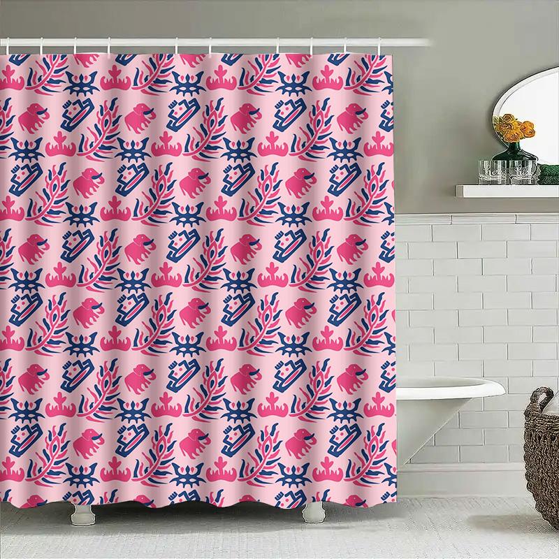 

Pink Blue Floral Pattern Shower Curtain Bathroom Decor Waterproof Fabric Curtains for Bathtub #BathCurtain#DecorativeShowerCurta 90x180cm
