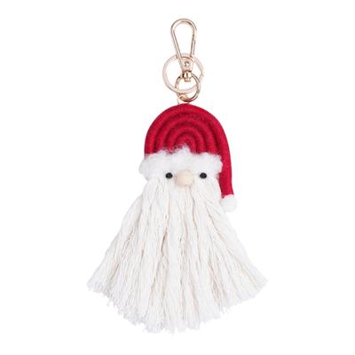 Charming Santa Claus Bag Pendant Chic Plush Santa Claus Bag Pendant Key Holder Soft Christmas Keychain Accessory