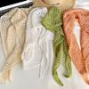 Balletcore Knitted Triangle Scarf Hollow Hip Scarf Multifunctional Apron Wrap  Women