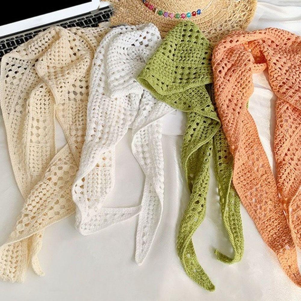 Balletcore Knitted Triangle Scarf Hollow Hip Scarf Multifunctional Apron Wrap  Women