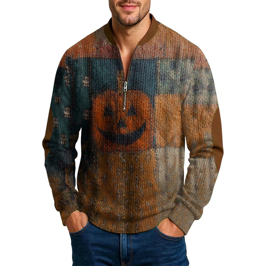 Men'S Outdoor Zipper Long Sleeved Sportswear Casual Sweatshirt