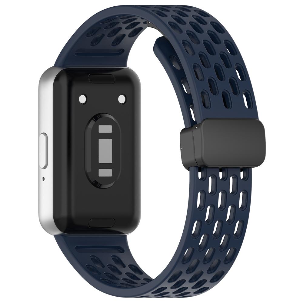 Correa de Silicona Para Samsung Galaxy Fit 3 Deportiva Hueca Transpirable Banda Hebilla Magnética Pulsera Para Samsung Galaxy Fit 3 Pulsera