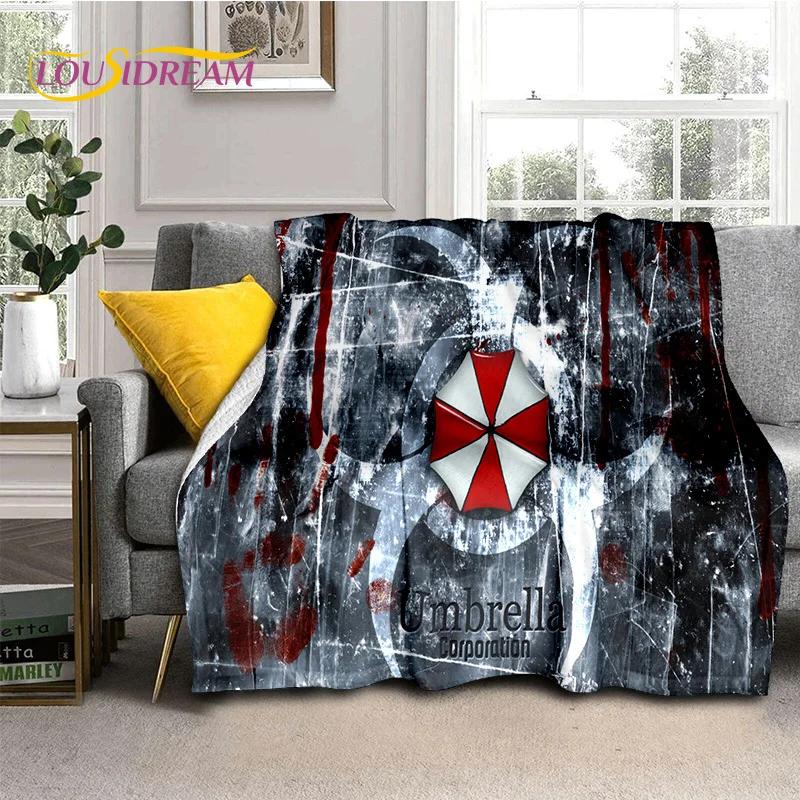 3D Lastest Horro Games R-Resident Evil Soft Flannel Blankets,Throw Blanket Comfortable for Picnic Beds Sofa Home Bedroom Kids