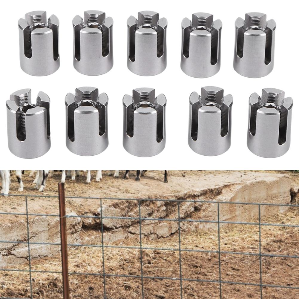 10PCs Cross Cable Clamps Stainless Steel Cross Wire Ropes Clip No Drilling for Climbing Plants & Fence Outdoor