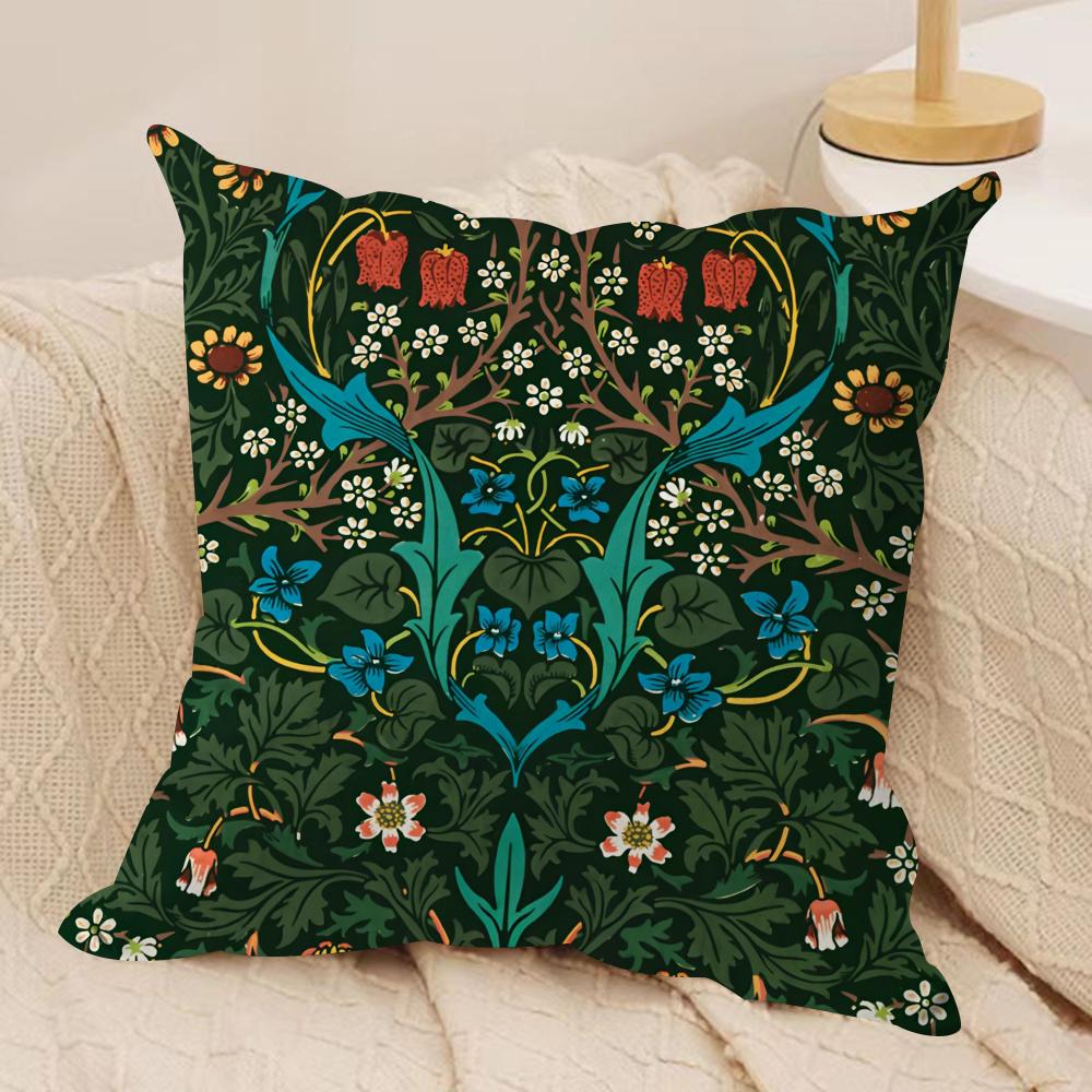 Classic MMorris Art Cushion Cover Short plush Doublesided Print Square Throw Pillow Covers Sofa Home Cushion Decor