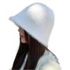 A Warm and Faceless Korean Version of A Versatile Basin Hat with A Faux Rabbit Fur Bucket Hat