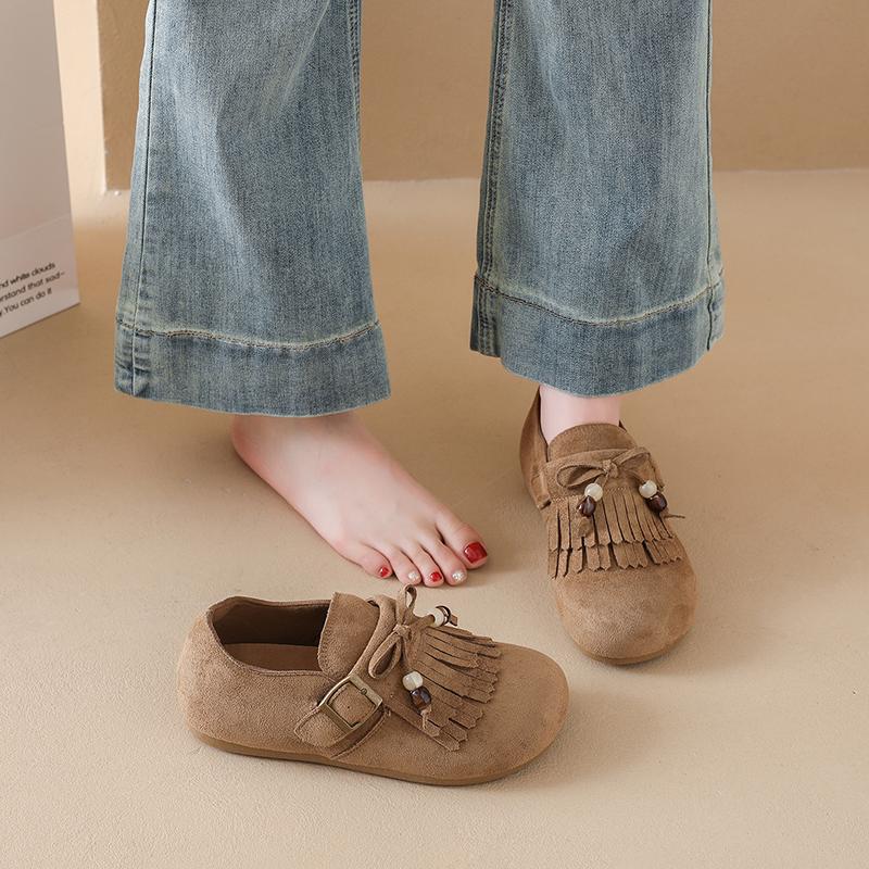 CRLAYDK Tassel Slip On Loafers for Women Sneakers Casual Suede Comfortable Driving Flats Moccasins Walking Shoes