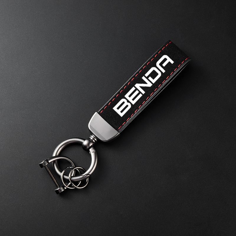 zkfan8 High-Grade Leather Suede Keychain Motorcycle Keyring For Keeway BENDA LFC 700 Benda 700 LFC Pro LFS 700 Accessories