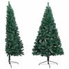 Maison Exclusive - Demi-arbre de Noël artificiel pré-éclairé et boules vert 240 cm