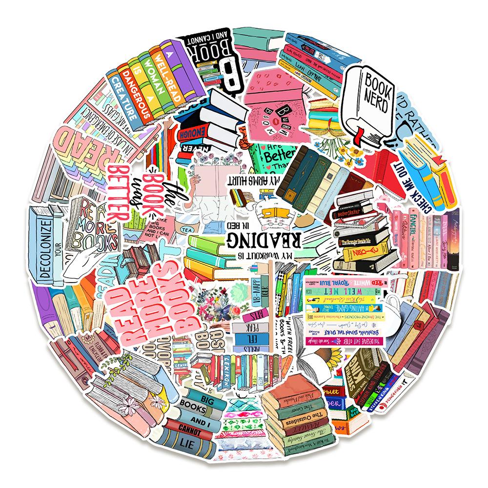 50 Reading Books Graffiti Stickers Car Suitcase Stationery Water Cup Waterproof Stickers