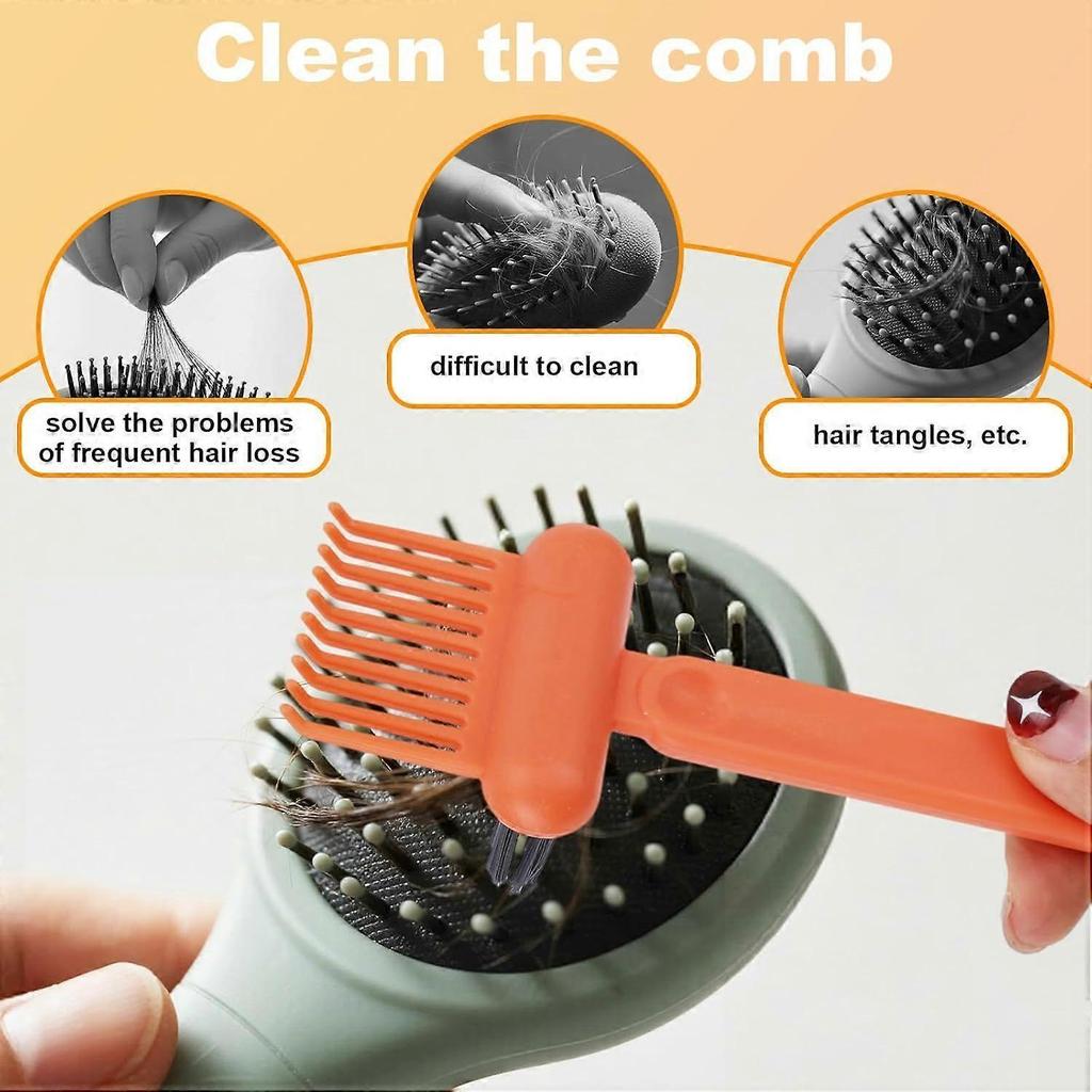 2-in-1 Comb Cleaner with Pick and Bristles, Comb Cleaning Brush, Effortlessly Removes Hair, Hairbrush Cleaner Tool Rake, Hairbrush Cleaning Tool Home