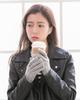 ELLE Cashmere Knit Fluffy and Cable Christmas Brand Case Included Free Women's 100% Gloves, Soft, Skin-Friendly, Pattern, Gift, Logo, (Gray, Size)