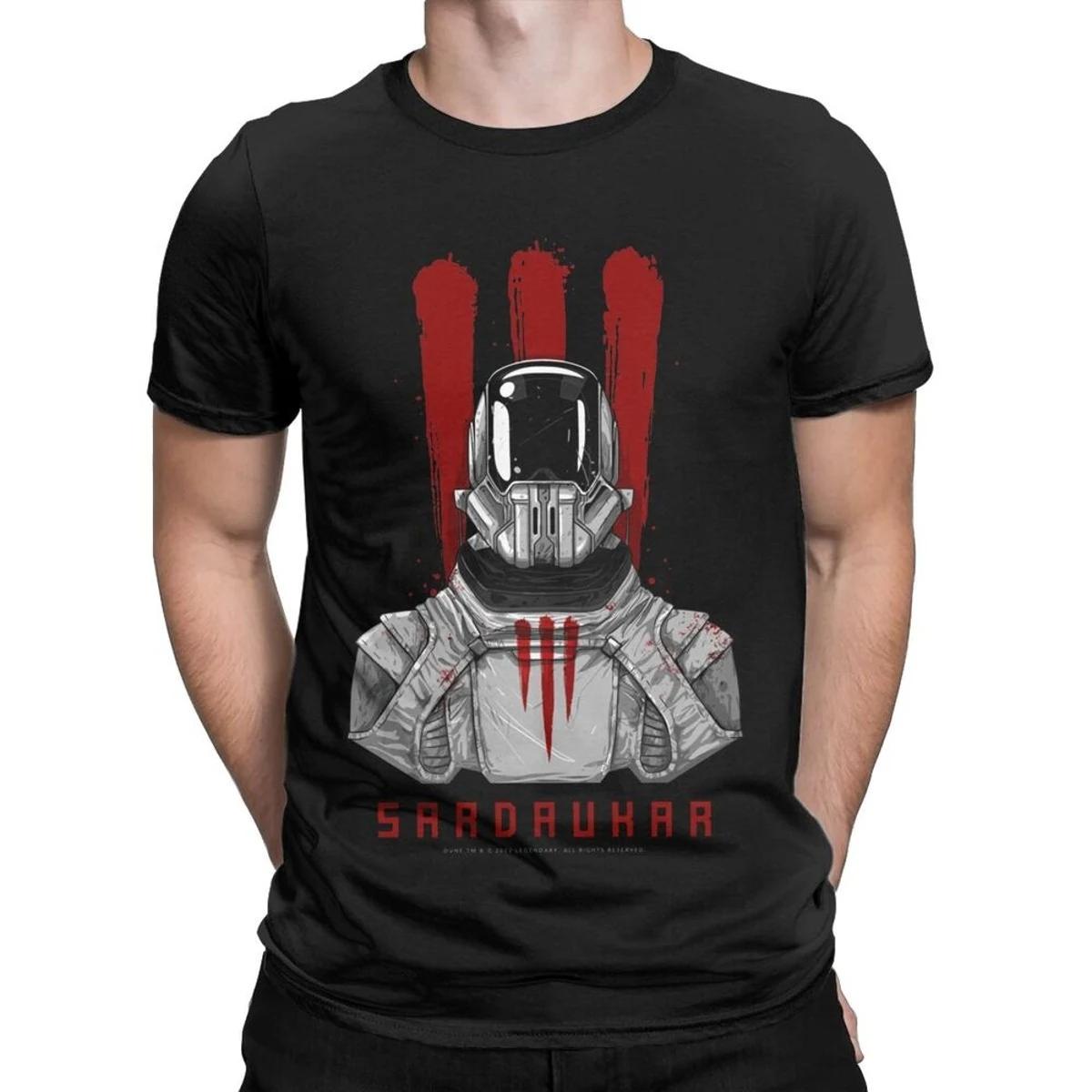 Shai Hulud Der Sandwurm Herren Freizeit-T-Shirt, Rundhals Baumwoll-T-Shirt, Dune Film Kurzarm-T-Shirt, Geschenk Kleidung S